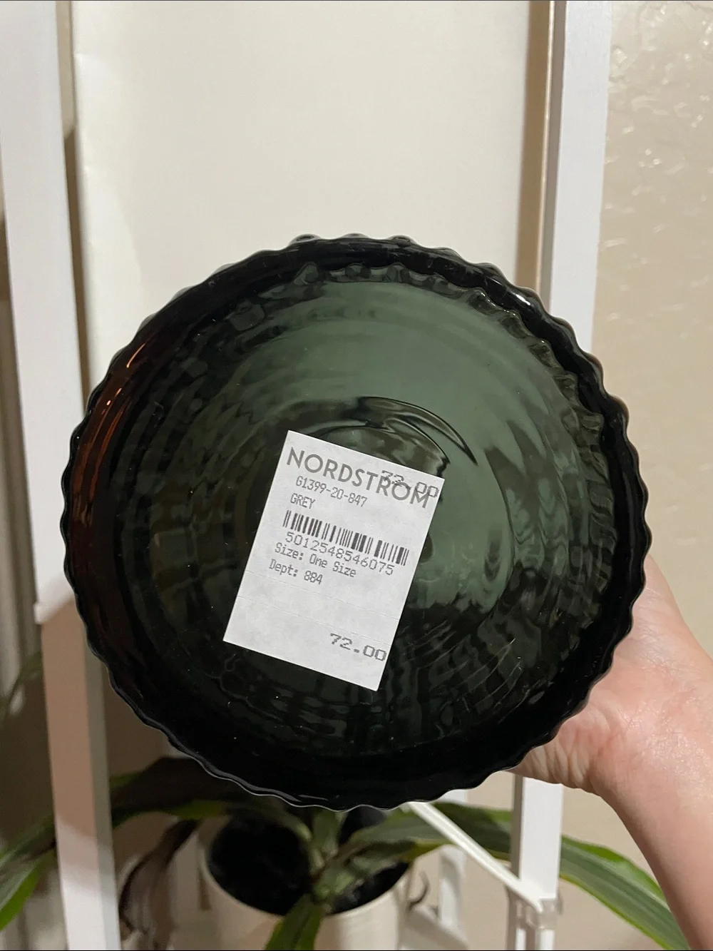 LSA International Grey Pleated Glass Vase